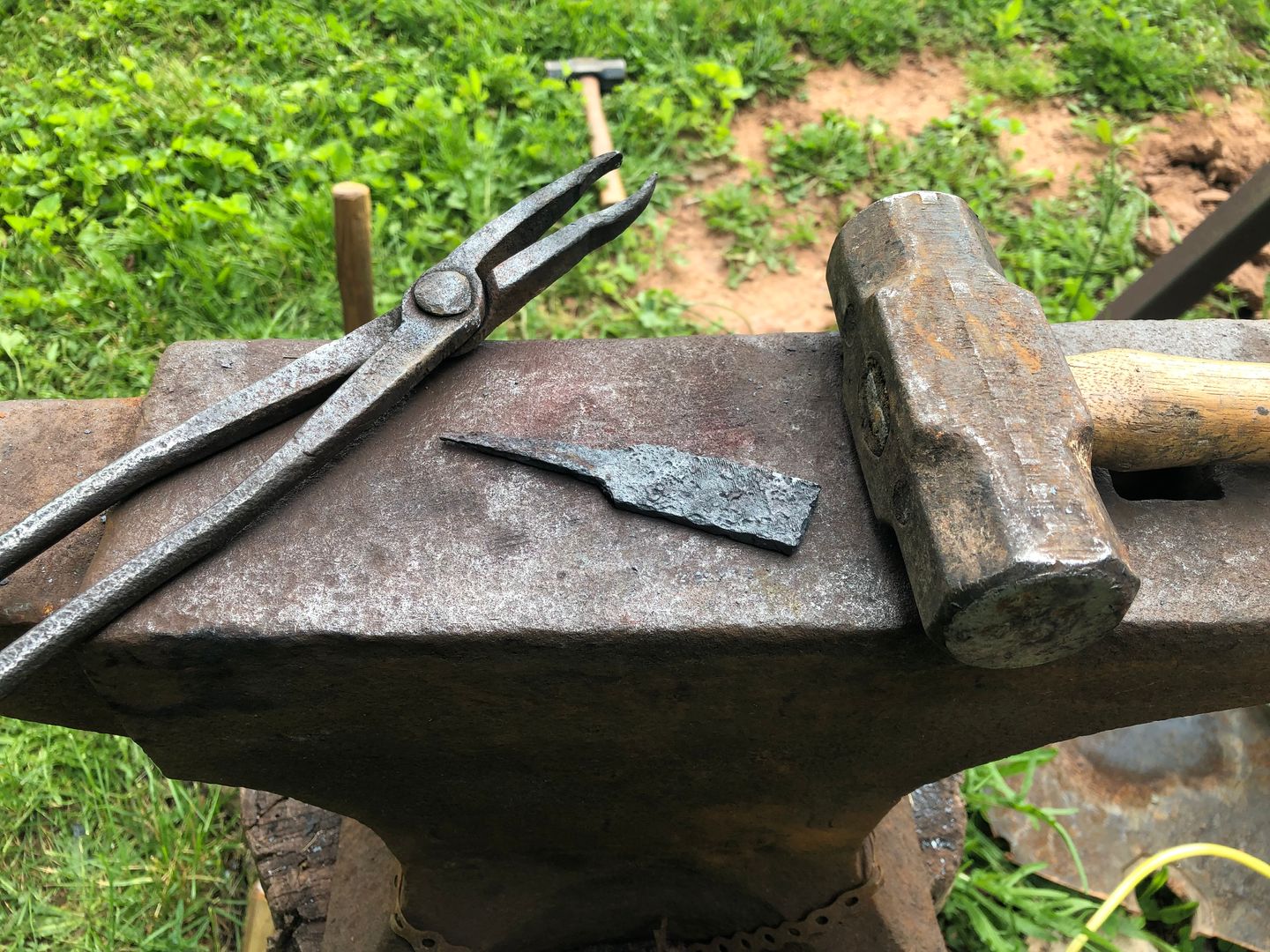 Starting piece on the anvil