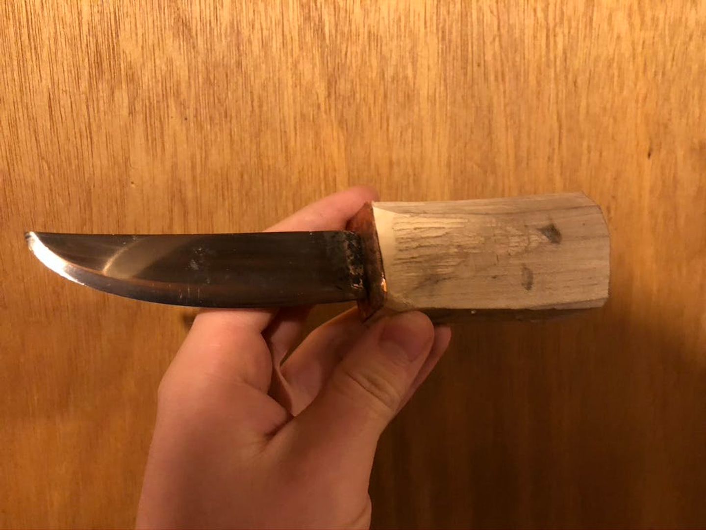 Assembled knife facing left