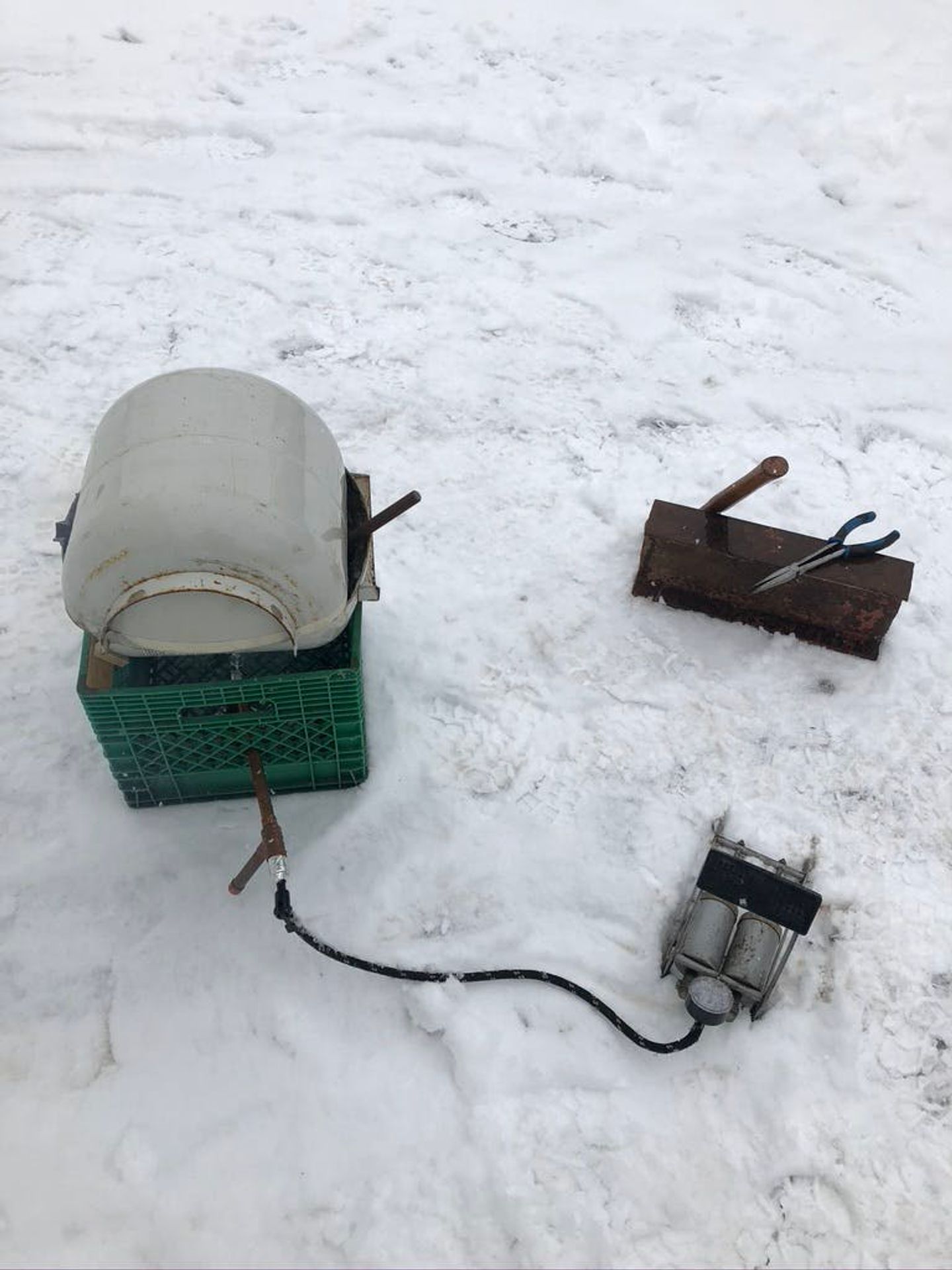 Propane tank forge with a foot pump